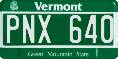 VT license plate PNX640