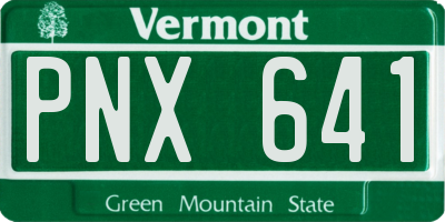 VT license plate PNX641