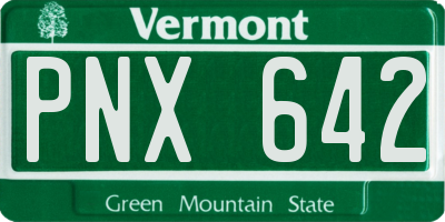 VT license plate PNX642