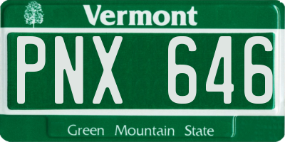 VT license plate PNX646