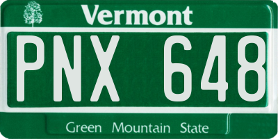 VT license plate PNX648