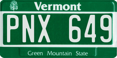 VT license plate PNX649