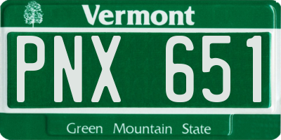 VT license plate PNX651