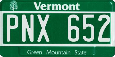 VT license plate PNX652
