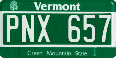 VT license plate PNX657