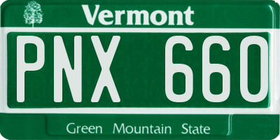 VT license plate PNX660