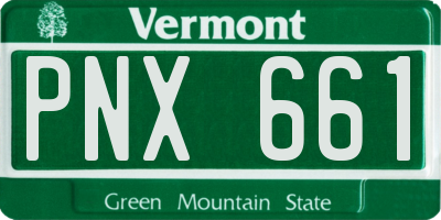 VT license plate PNX661