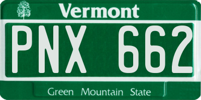 VT license plate PNX662