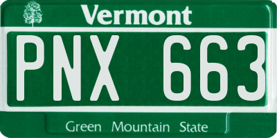 VT license plate PNX663