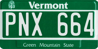 VT license plate PNX664