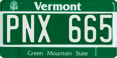 VT license plate PNX665