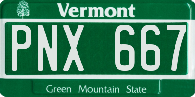 VT license plate PNX667