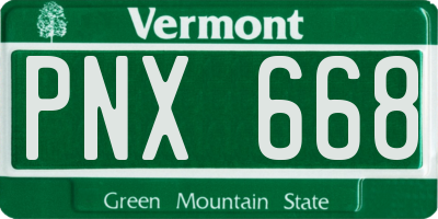 VT license plate PNX668