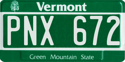 VT license plate PNX672