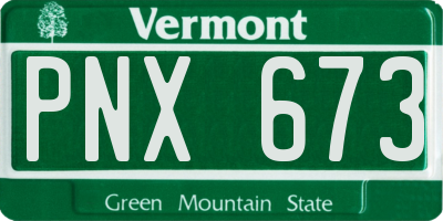 VT license plate PNX673