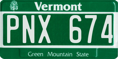 VT license plate PNX674