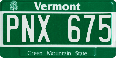 VT license plate PNX675