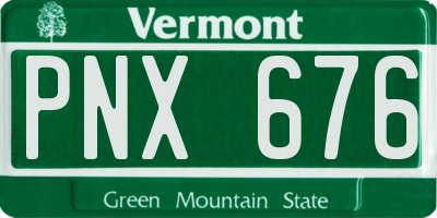 VT license plate PNX676