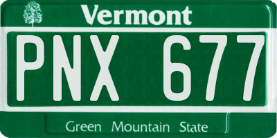 VT license plate PNX677