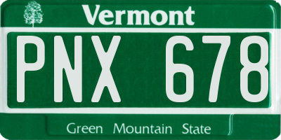 VT license plate PNX678