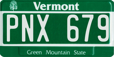 VT license plate PNX679