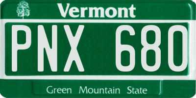 VT license plate PNX680