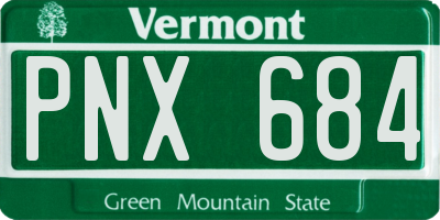 VT license plate PNX684