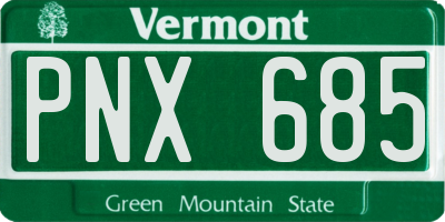 VT license plate PNX685