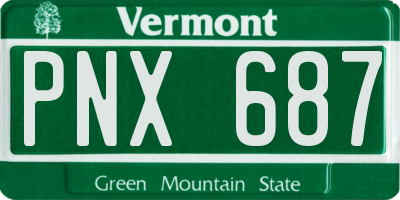 VT license plate PNX687