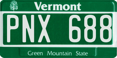VT license plate PNX688