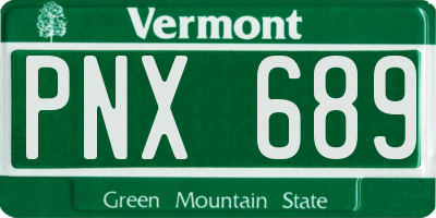 VT license plate PNX689