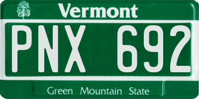 VT license plate PNX692