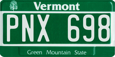 VT license plate PNX698