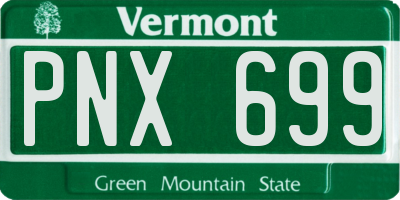 VT license plate PNX699
