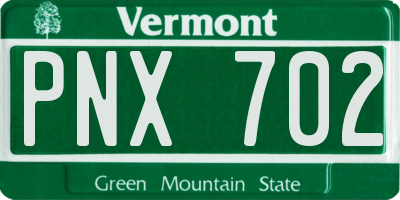 VT license plate PNX702