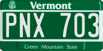 VT license plate PNX703