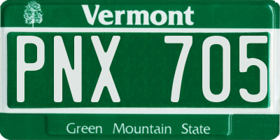 VT license plate PNX705
