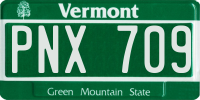 VT license plate PNX709