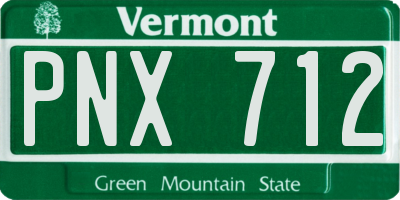 VT license plate PNX712