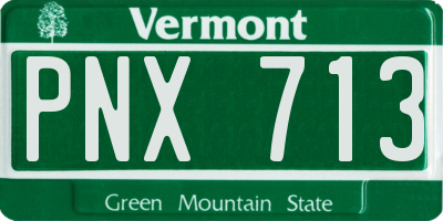 VT license plate PNX713