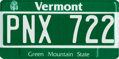 VT license plate PNX722