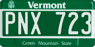 VT license plate PNX723