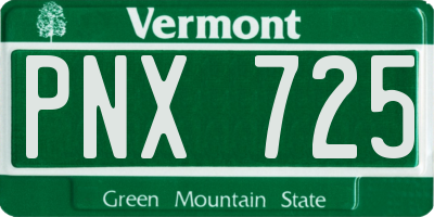 VT license plate PNX725