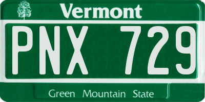 VT license plate PNX729