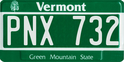 VT license plate PNX732
