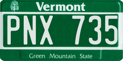 VT license plate PNX735