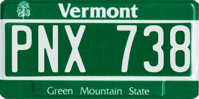 VT license plate PNX738