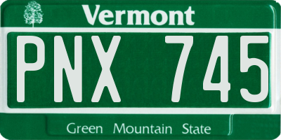 VT license plate PNX745