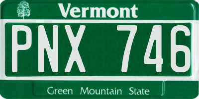 VT license plate PNX746