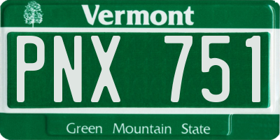 VT license plate PNX751